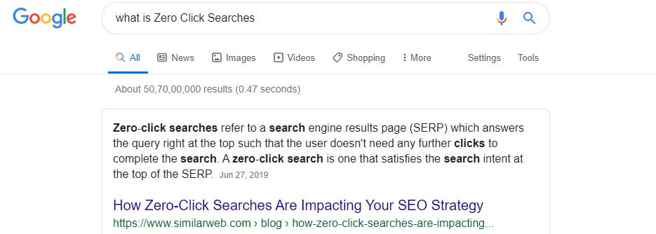 Zero Click Searches